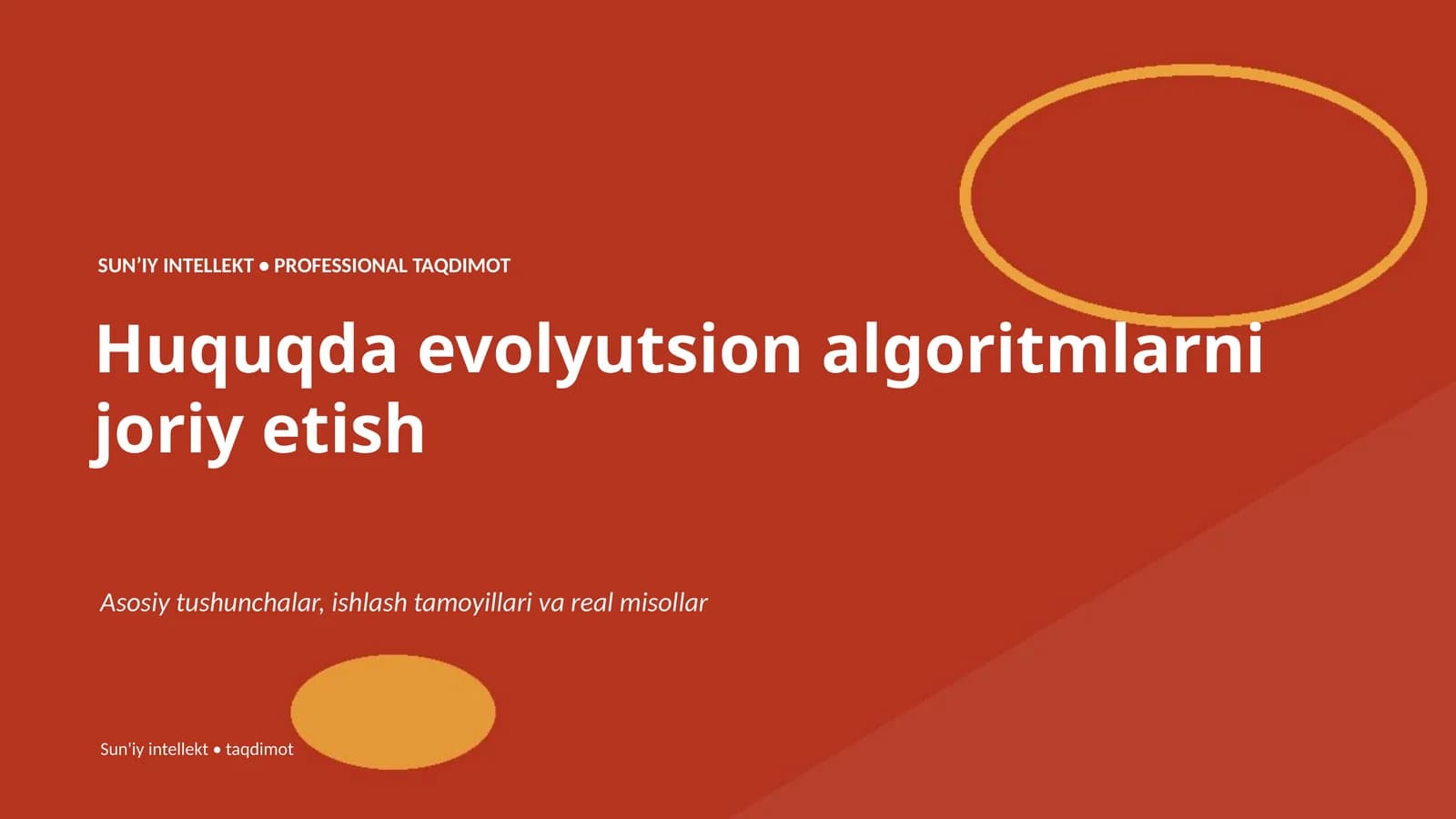 Huquqda evolyutsion algoritmlarni joriy etish