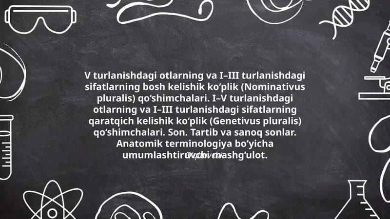 Anatomik terminologiya mashg'uloti