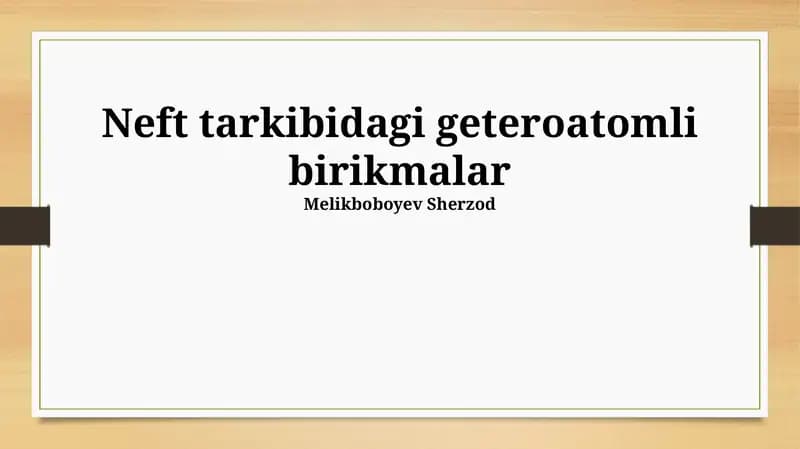 Neftdagi Geteratomli Birikmalar