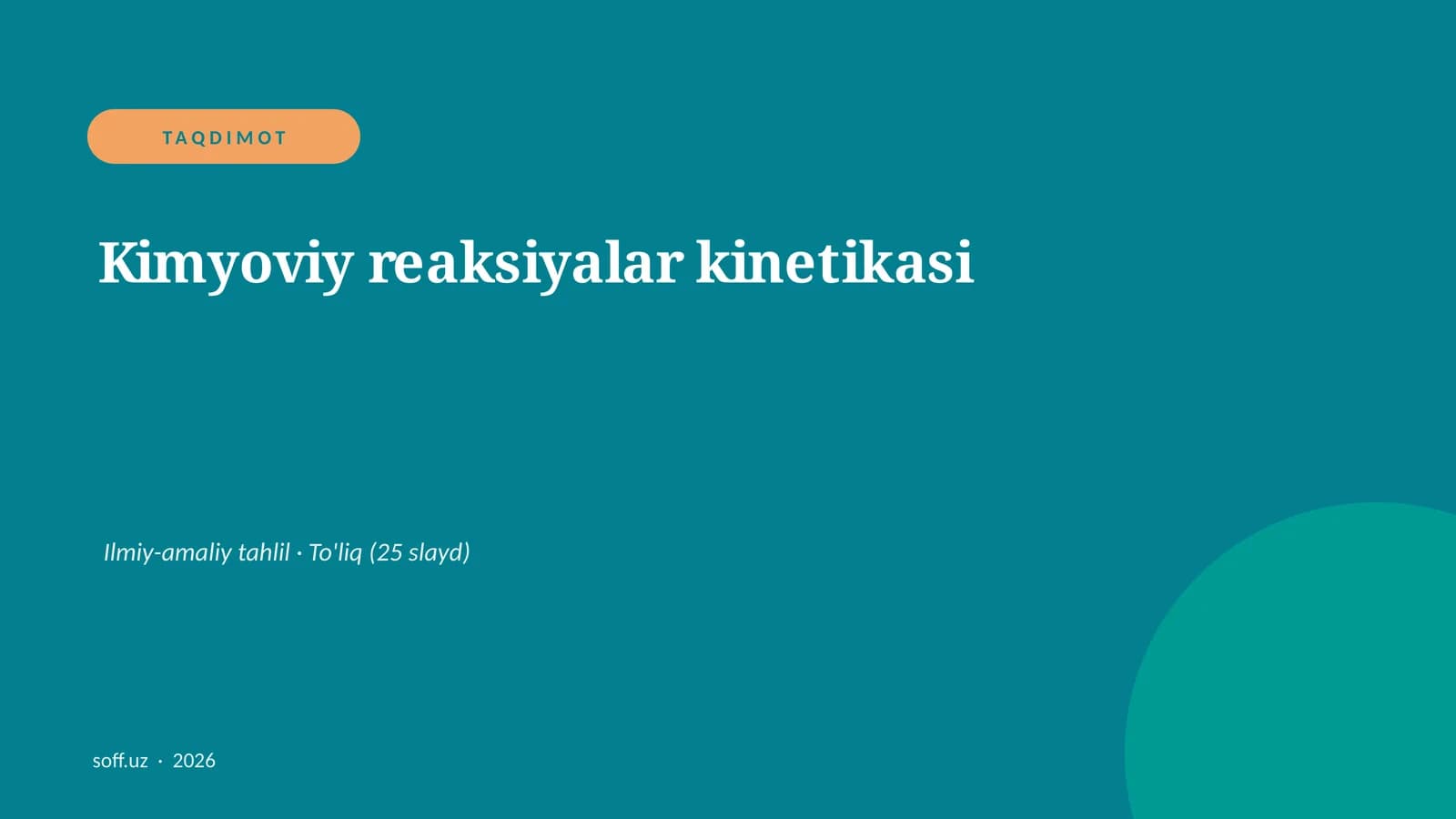 Kimyoviy reaksiyalar kinetikasi