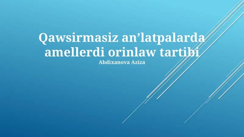 Matematikaliq ańlatpalarda operatsiyalar