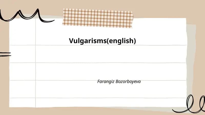 Vulgarisms(english)