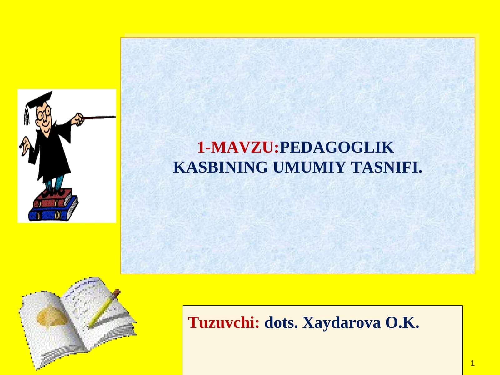 PEDAGOGLIK KASBININGUMIYITASNIFI