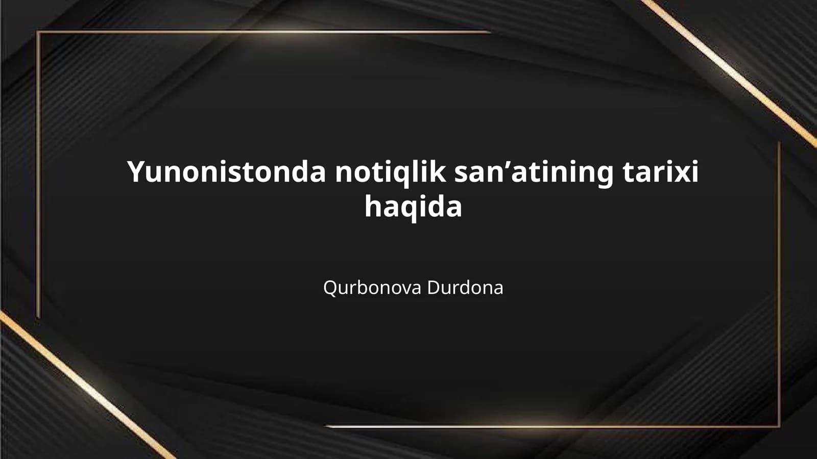 Yunonistonda notiqlik sanʼatining tarixi haqida
