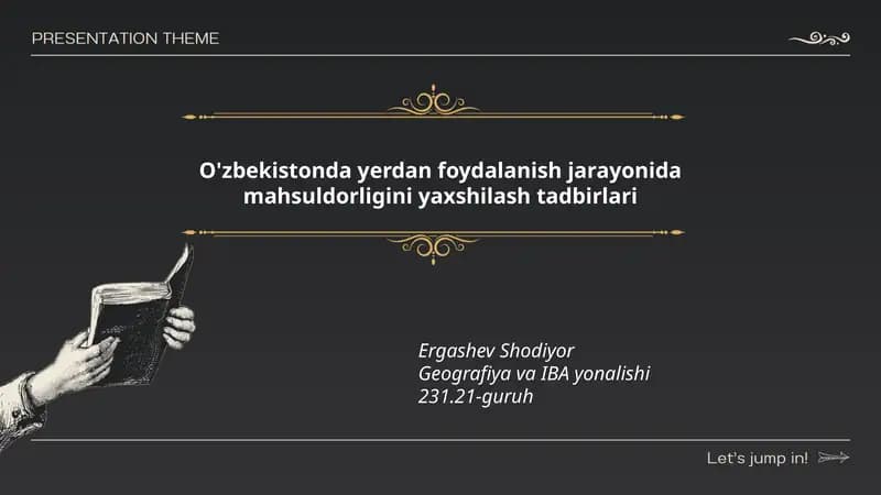 Yerdan foydalanish jarayonida mahsuldorligini yaxshilash tadbirlari