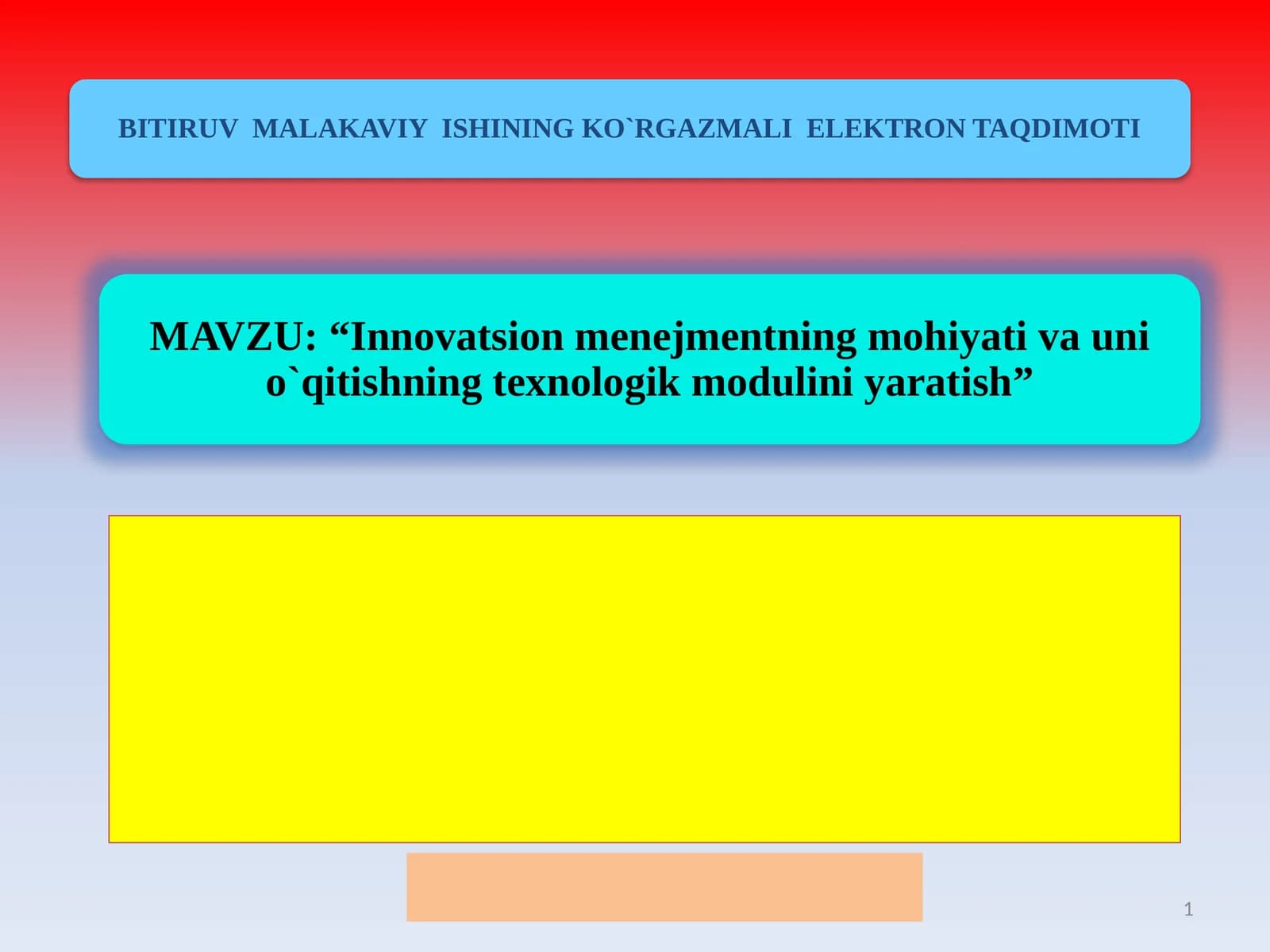 Innovatsion menejmentning mohiyati va innovatsiyalarning amaliy ko`rinishlari