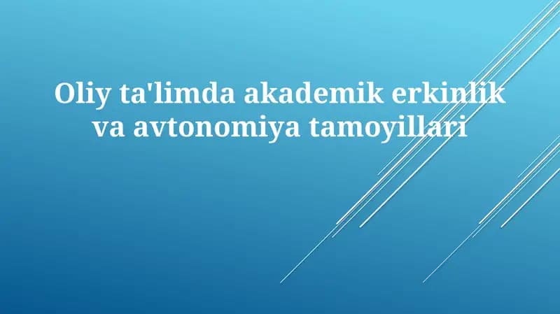 Akademik Erkinlik va Avtonomiya