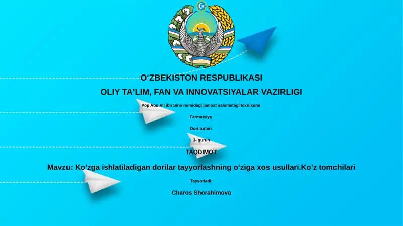 Koʼzga ishlatiladigan dorilar tayyorlashning oʻziga xos usullari
