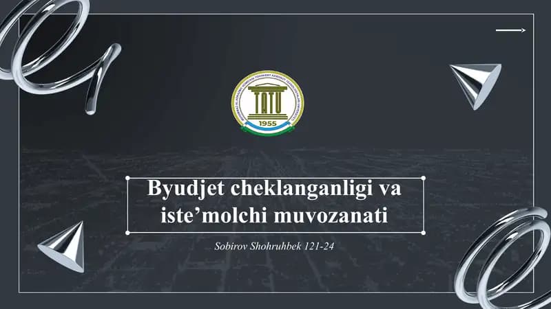 Byudjet cheklanganligi va iste’molchi muvozanati