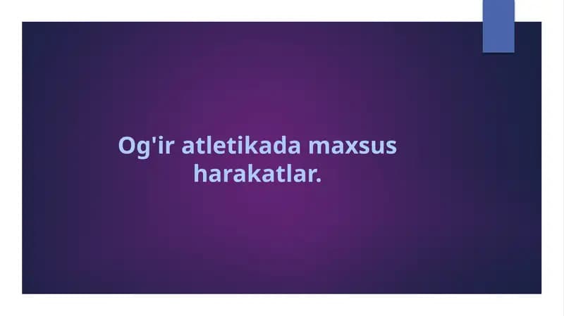Og'ir atletika da texnikalar