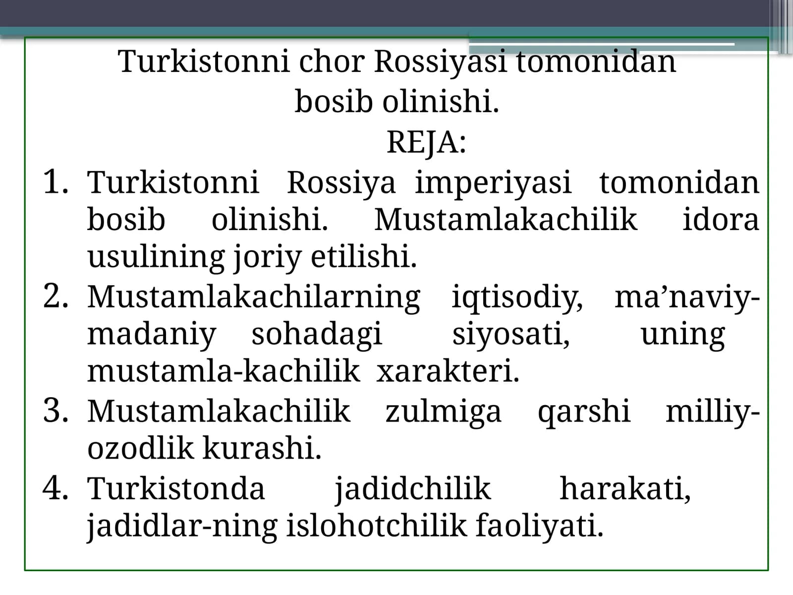 Turkistonning Rossiya tomonidan bosib olinishi