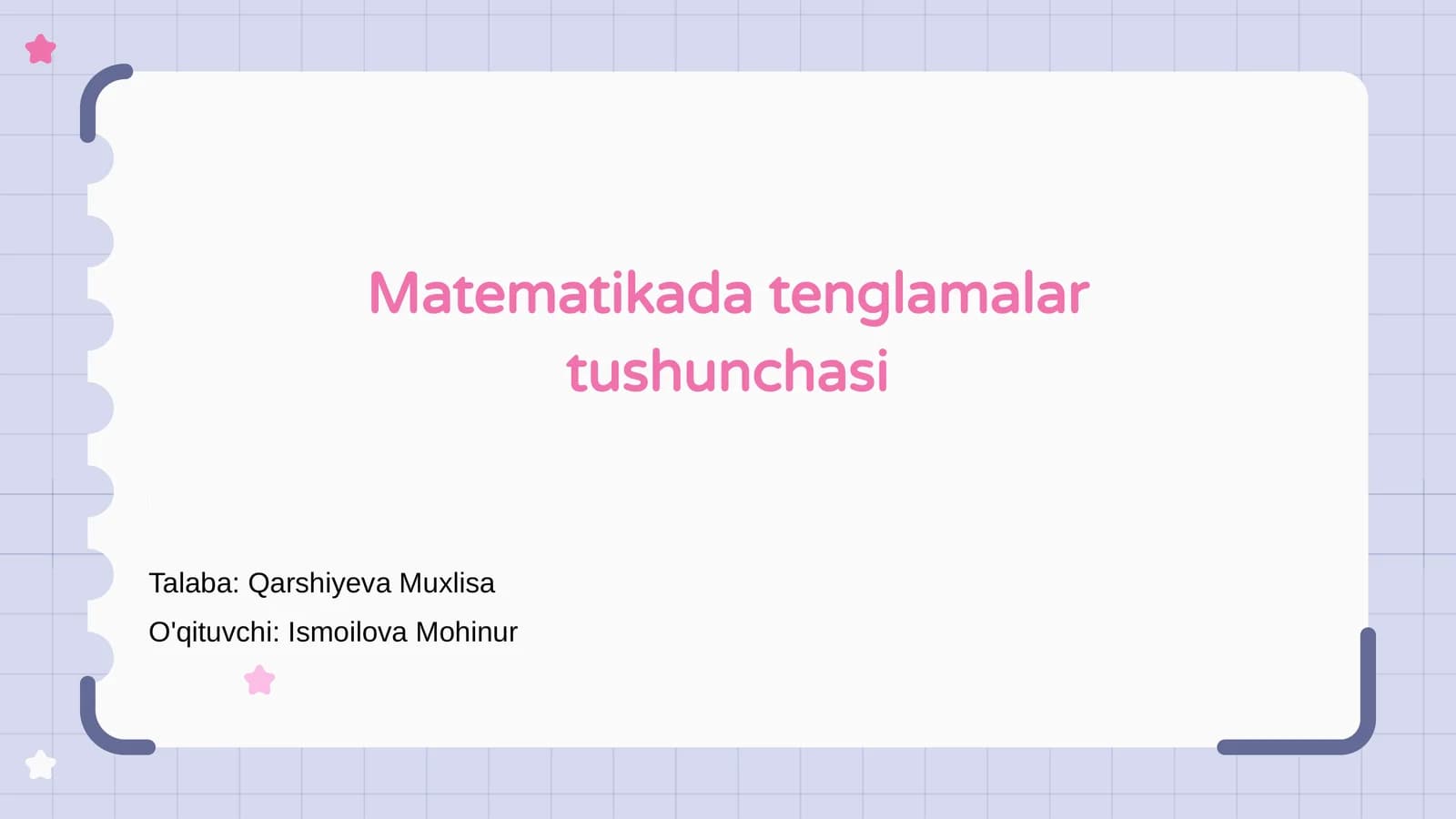 Matematikada tenglamalar tushunchasi