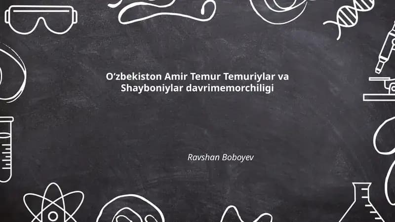Oʻzbekiston Amir Temur Temuriylar va Shayboniylar davrimemorchiligi