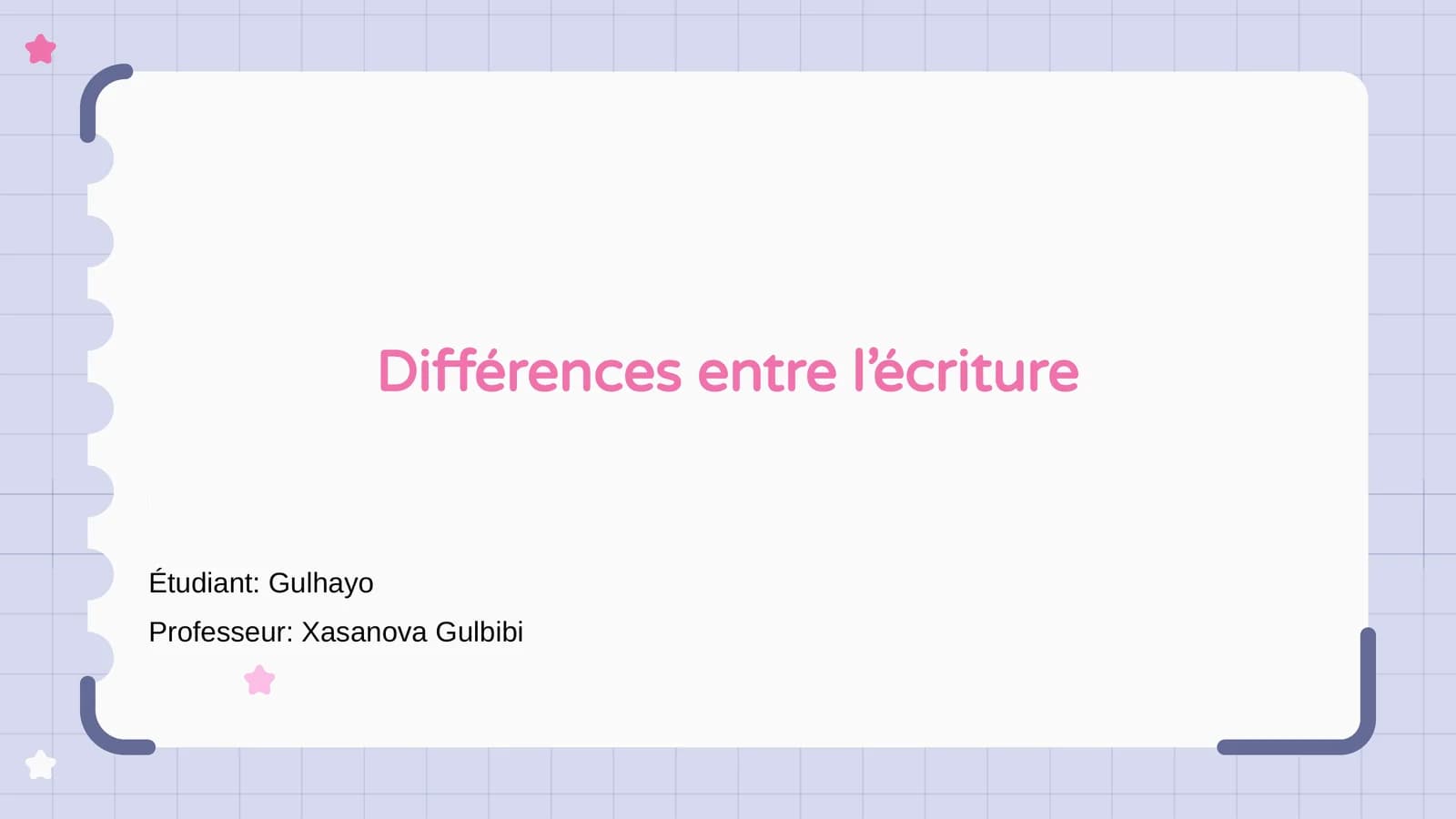 Différences entre l’écriture