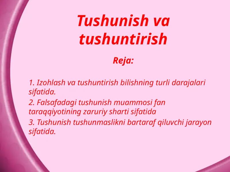 Tushunish va tushuntirish
