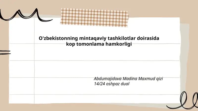 Shanxay Hamkorlik Tashkiloti (SHHT) doirasida O'zbekistonning xavfsizlik va terrorizmga qarshi ko'p tomonlama hamkorligi
