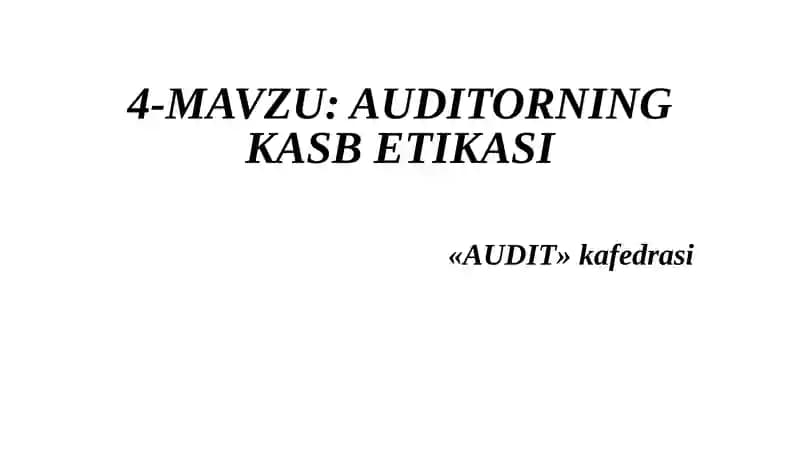 Auditorning Kasb Etikasi