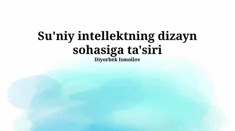 Su'niy intellektning dizayn sohasiga ta'siri