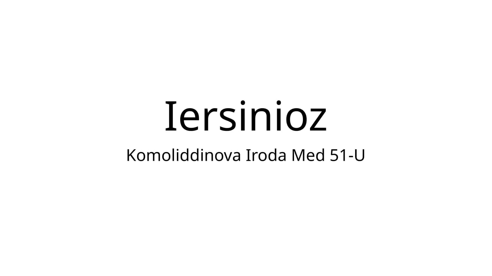 Iersinioz