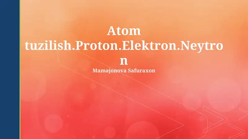 Atom tuzilishi