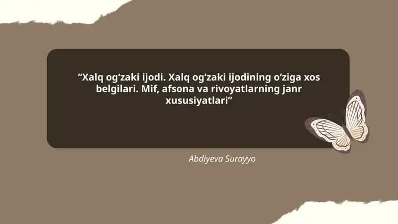 Xalq og‘zaki ijodi