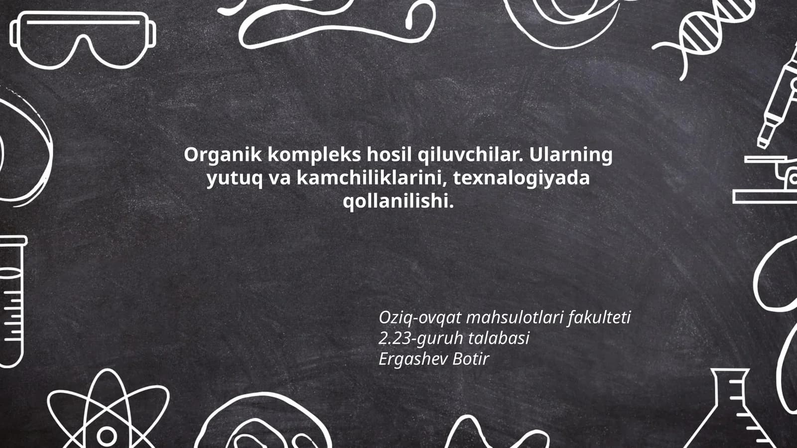 Organik kompleks hosil qiluvchilar turlari