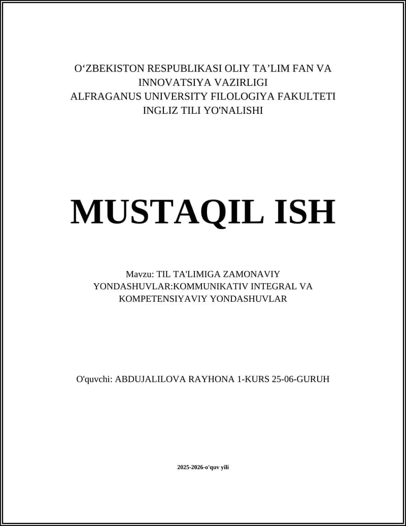 Kommunikativ yondashuvning nazariy asoslari va prinsiplari