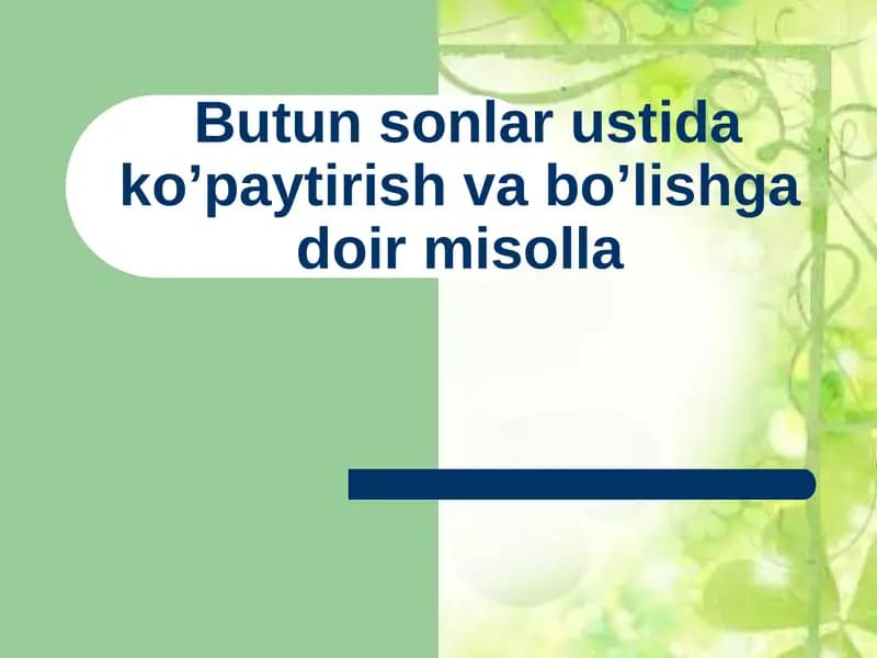 M: 3 – 7 ning qiymati bolgan nomanfiy sonlar yo’q