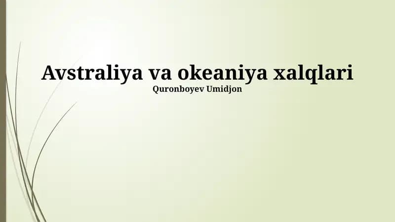 Avstraliya va okeaniya xalqlari