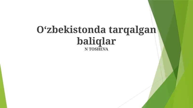 O‘zbekistonda tarqalgan baliqlar