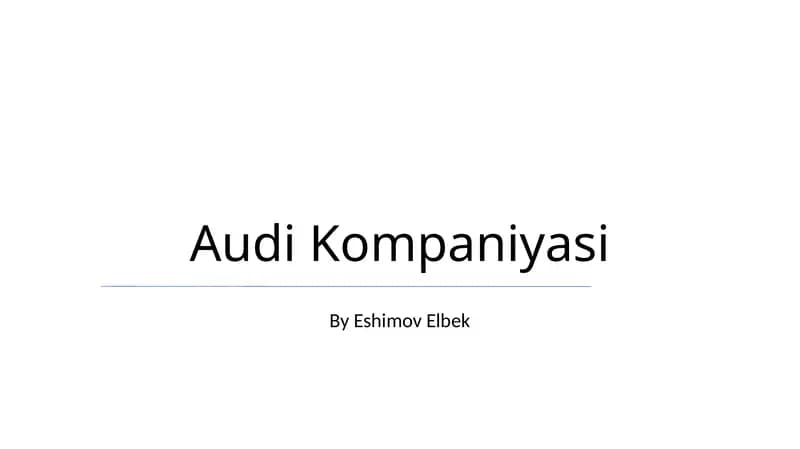 Audi Kompaniyasi