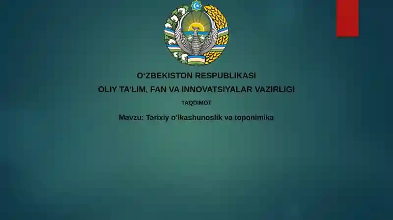 Toponimika: Tarixiyo’lkashunoslikvatoponimika