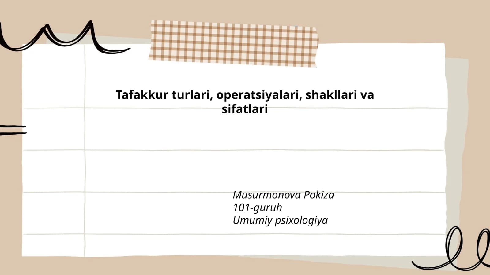 Tafakkur turlari, operatsiyalari, shakllari va sifatlari