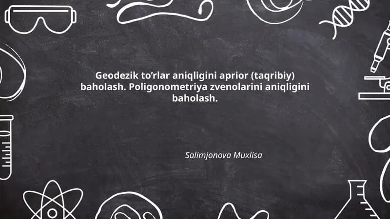 Geodezik to’rlar aniqligini aprior (taqribiy) baholash