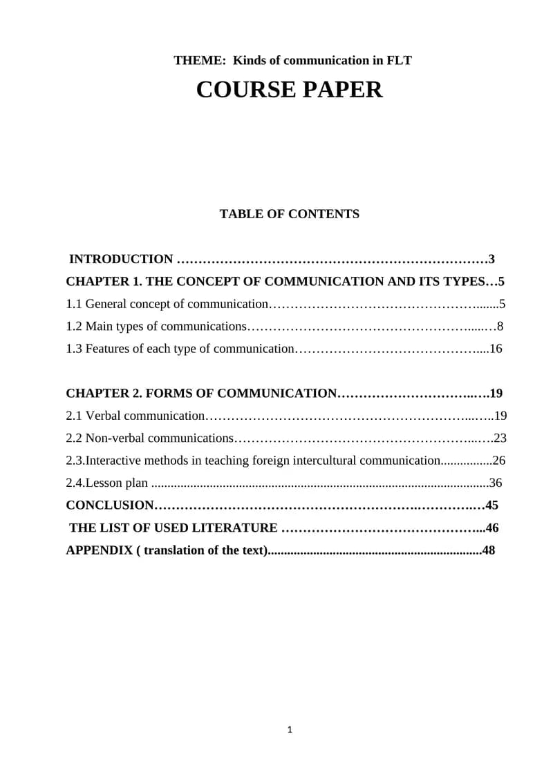 Kinds of communication in FLT