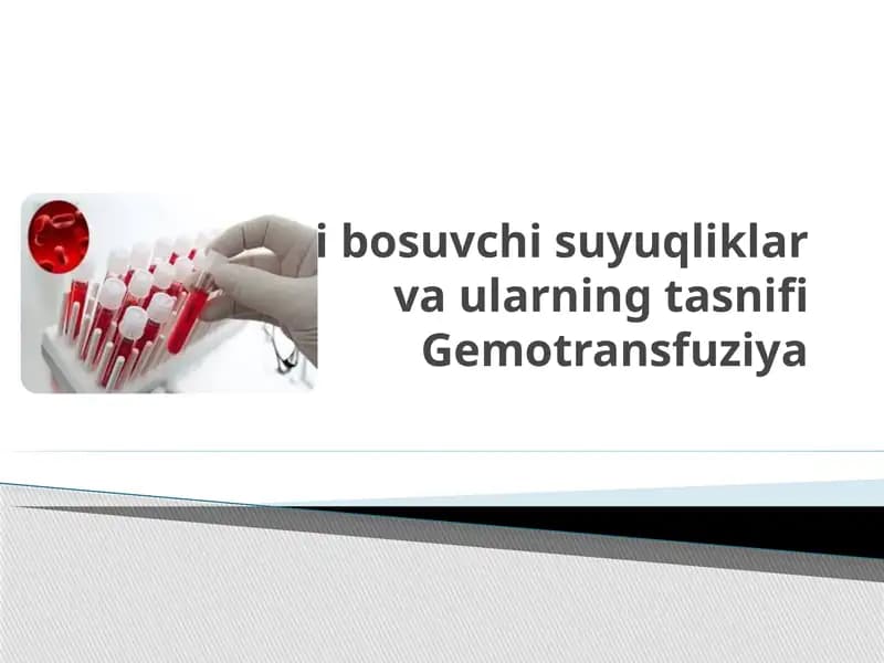 Qon o'rnini bosuvchi suyuqliklar