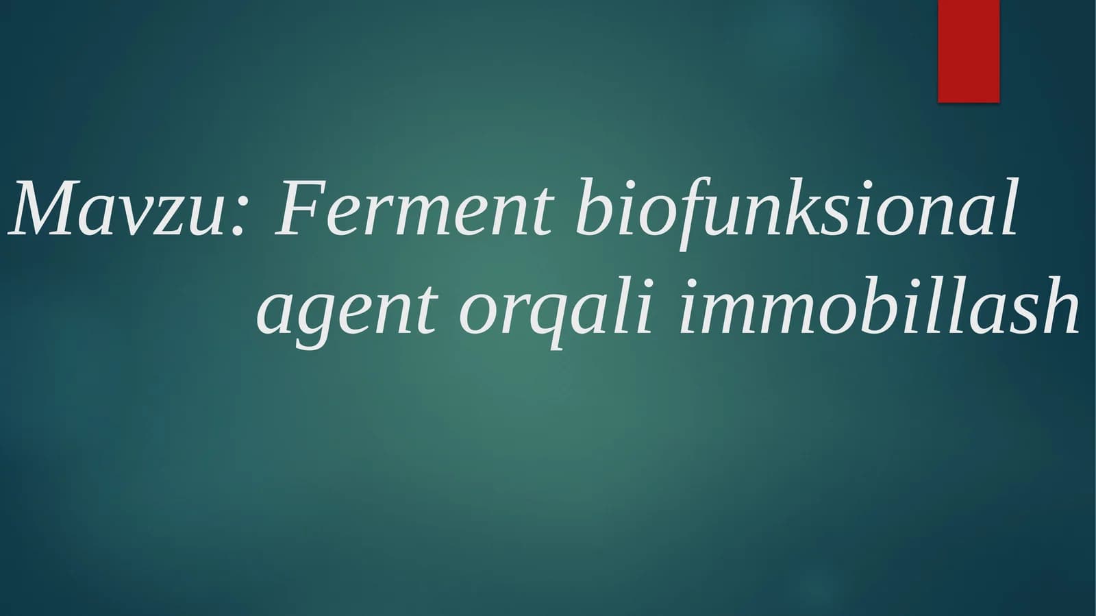 Fermentbiofunksionalagentlar orqali immobilash