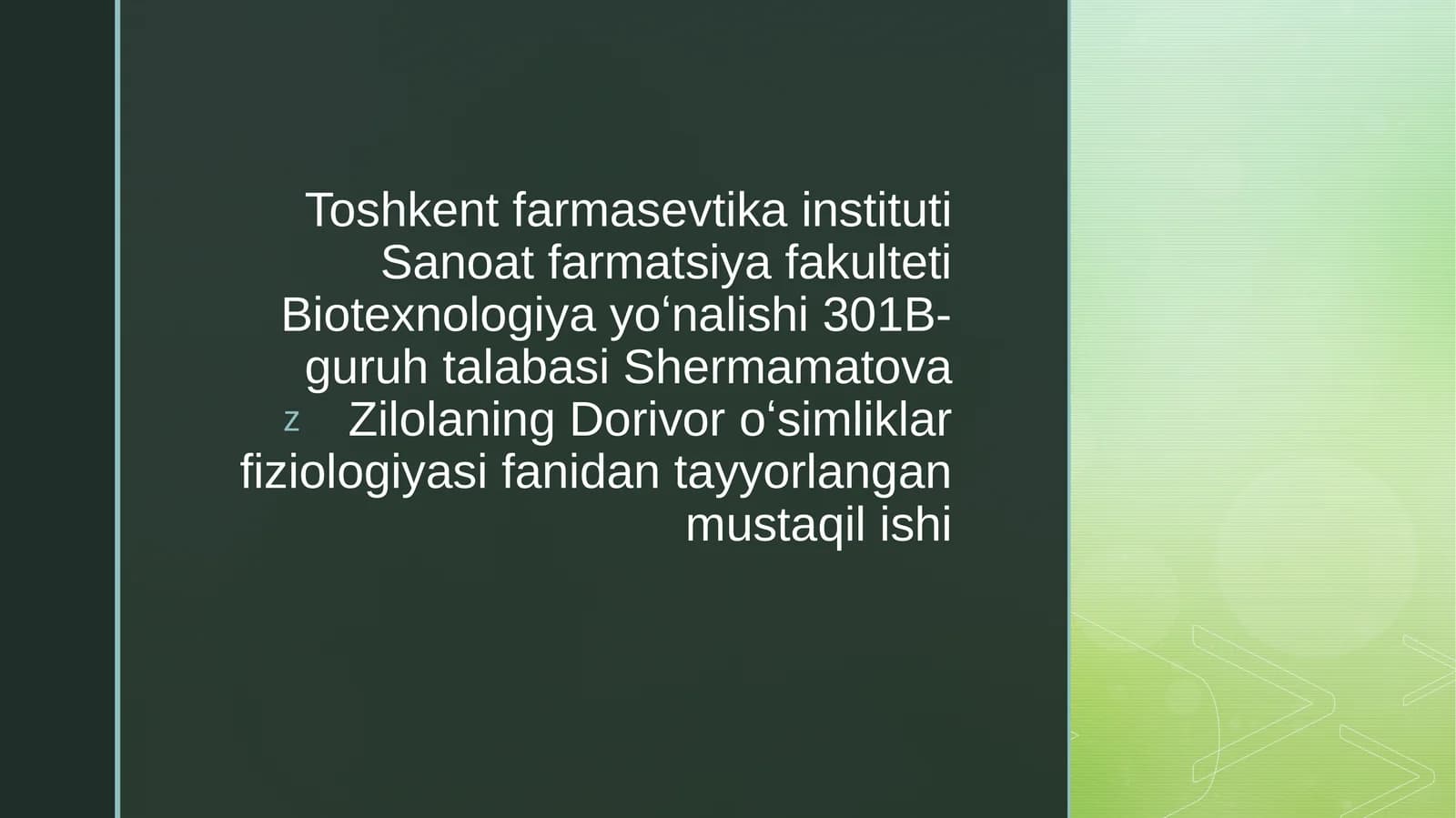 Fotosintezning so'fiylik darajasi