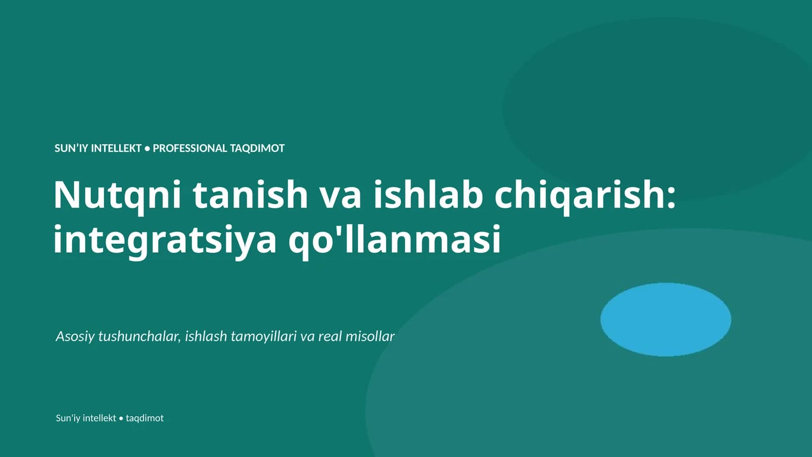 SUNʼIY INTELLEKT • PROFESSIONAL TAQDIMOT