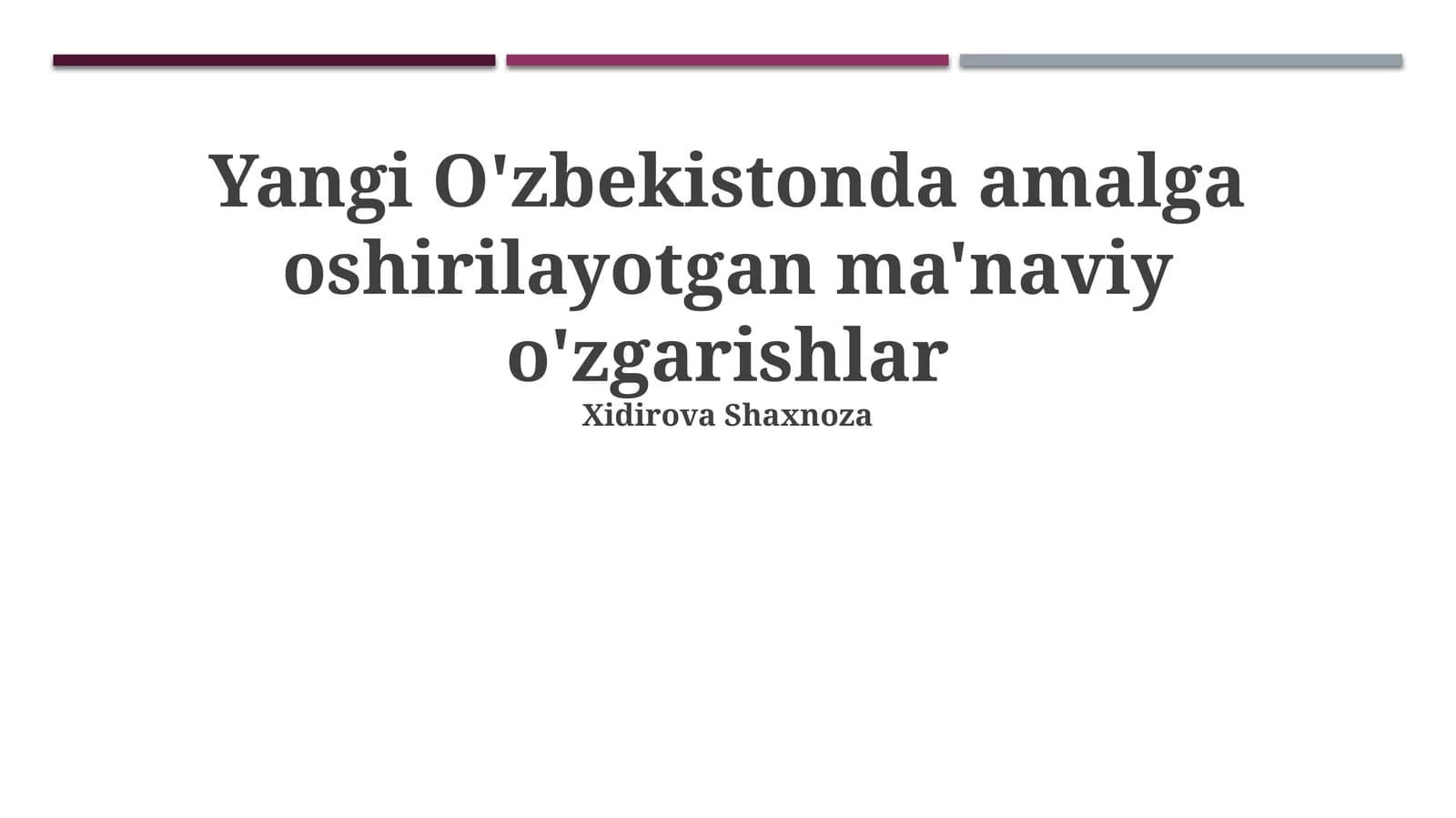 O'zbekistonning ma'naviy merosi