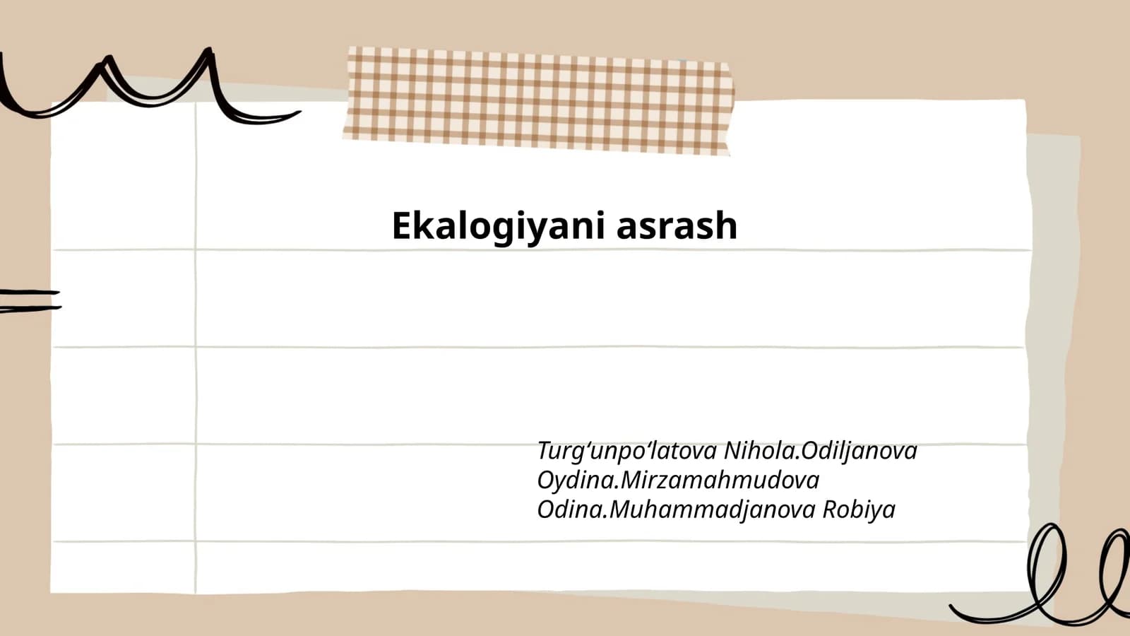 Ekalogiyani asrash