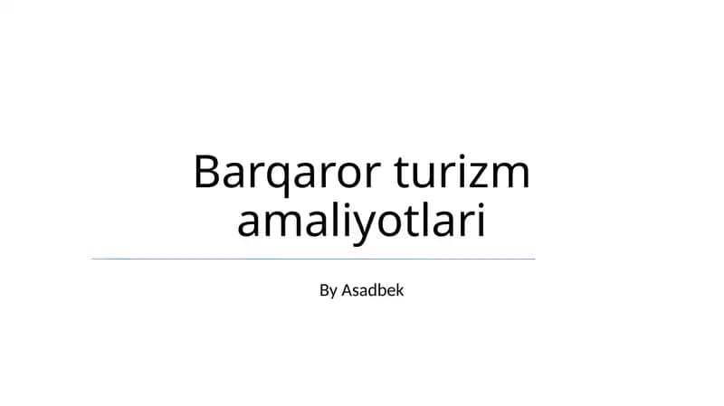 Barqaror turizm amaliyotlari