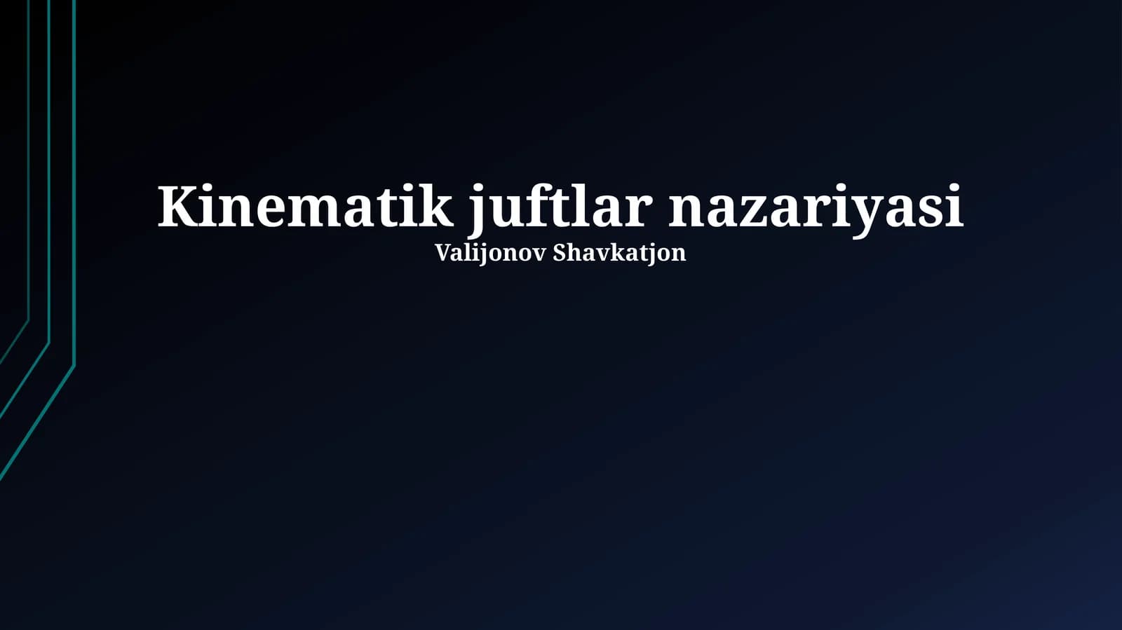 Kinematik juftlar nazariyasi