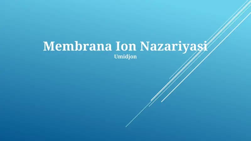 Membrana Ion Nazariyasi