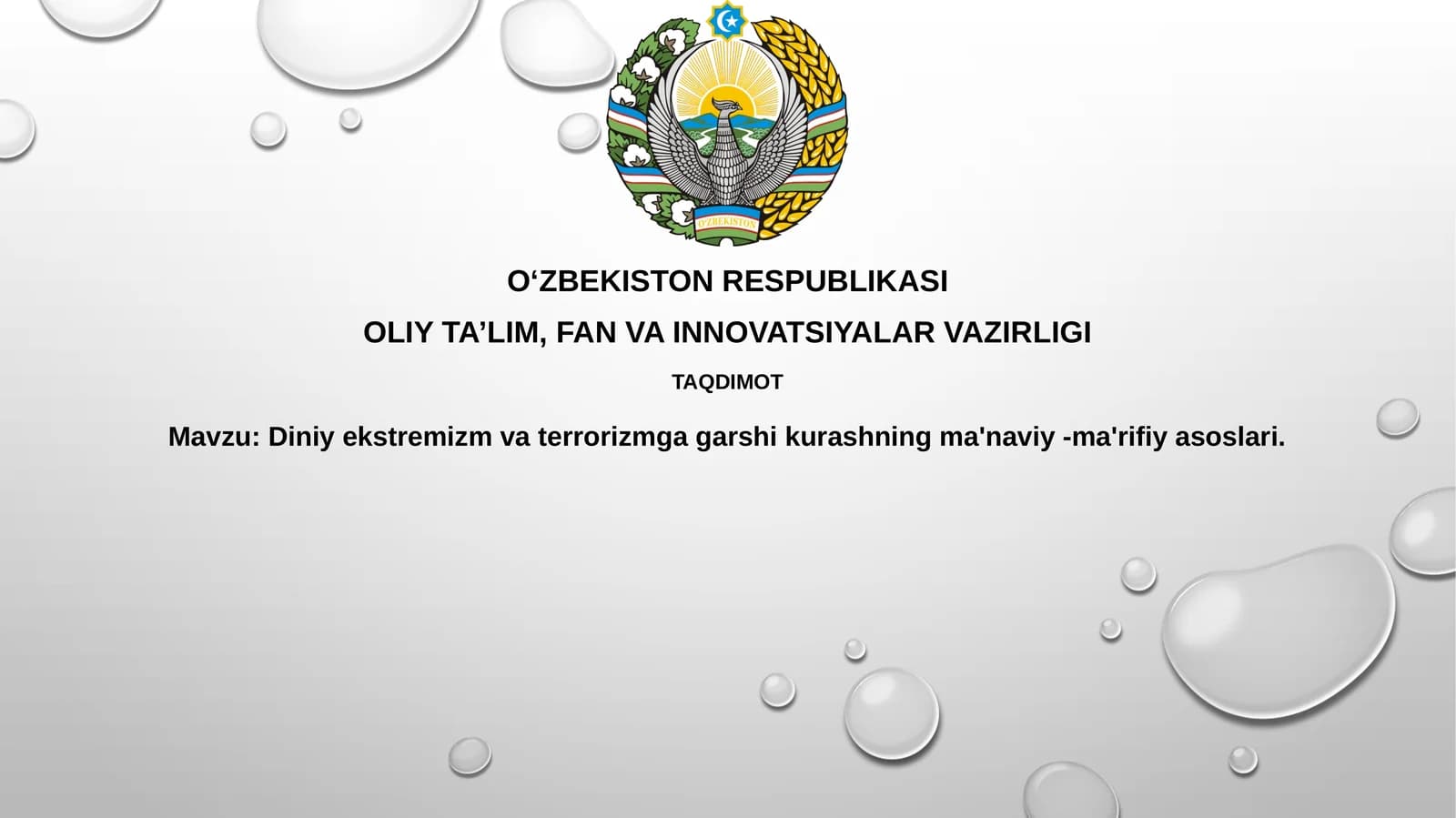 Diniy ekstremizmvaterrorizmgagarshikurashningma'naviy-ma'rifiyasoslari