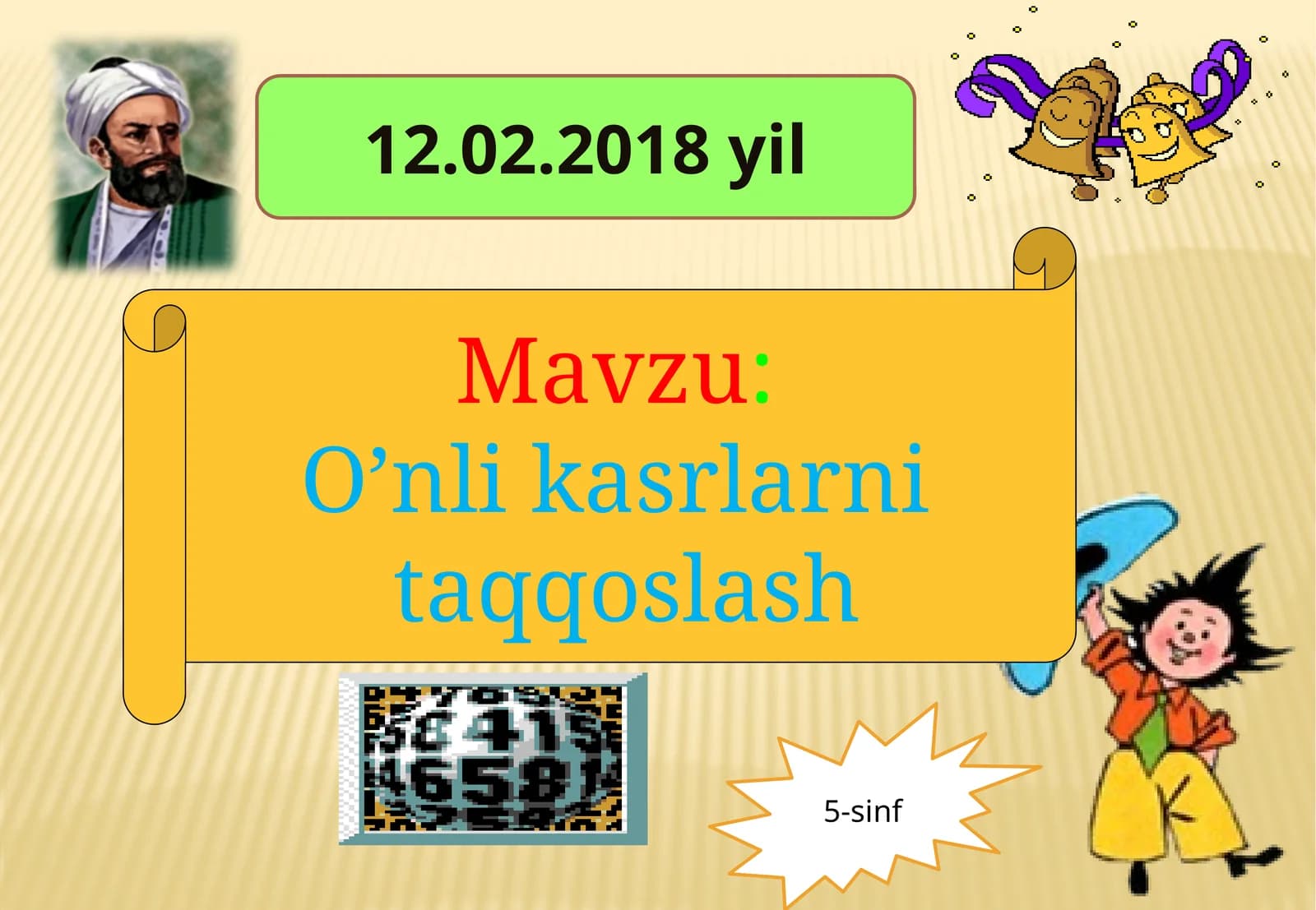 O'nli kasrlarni taqqoslash