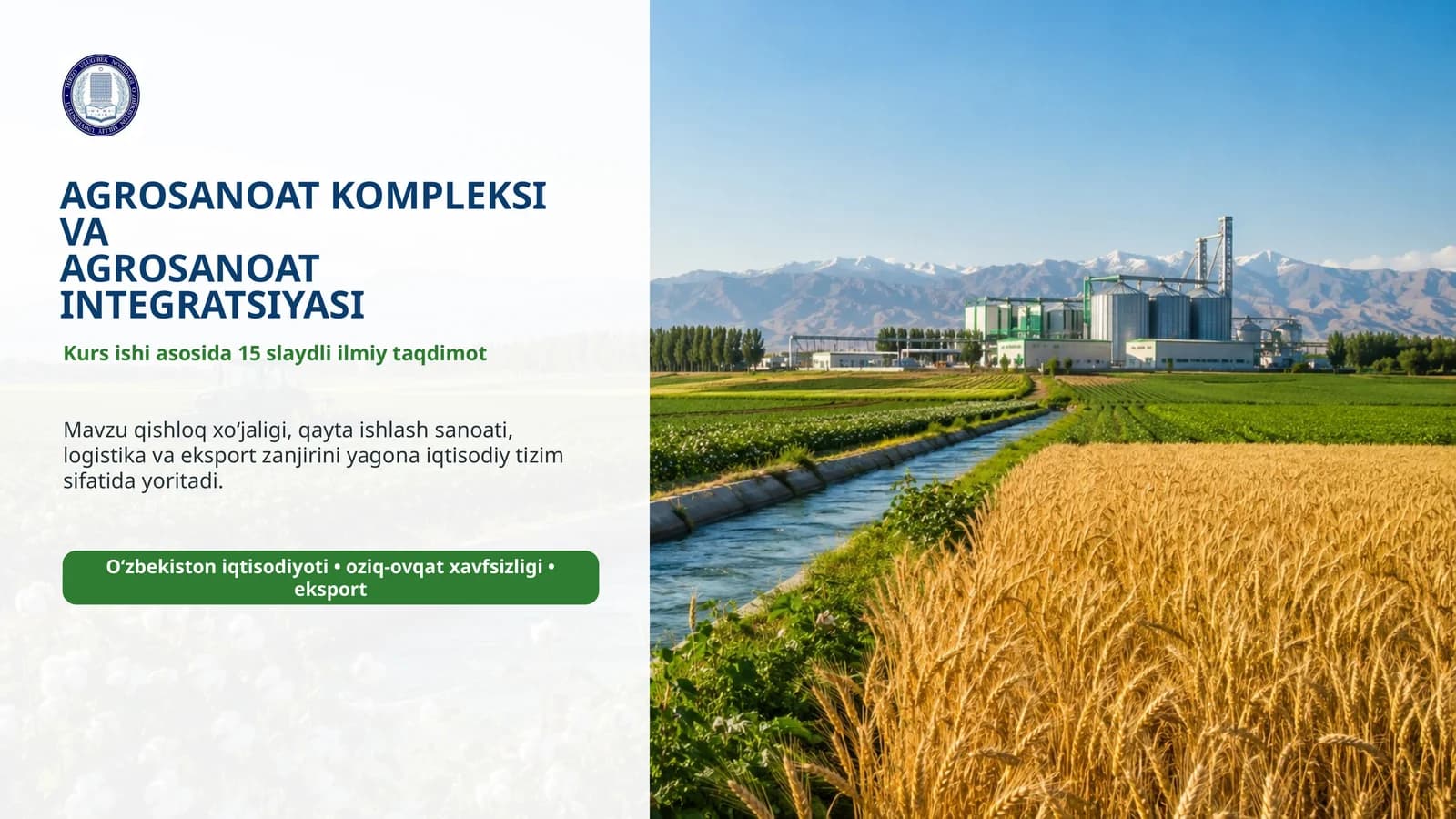 AGROSANOAT KOMPLEKSI VA AGROSANOAT INTEGRATSIYASI