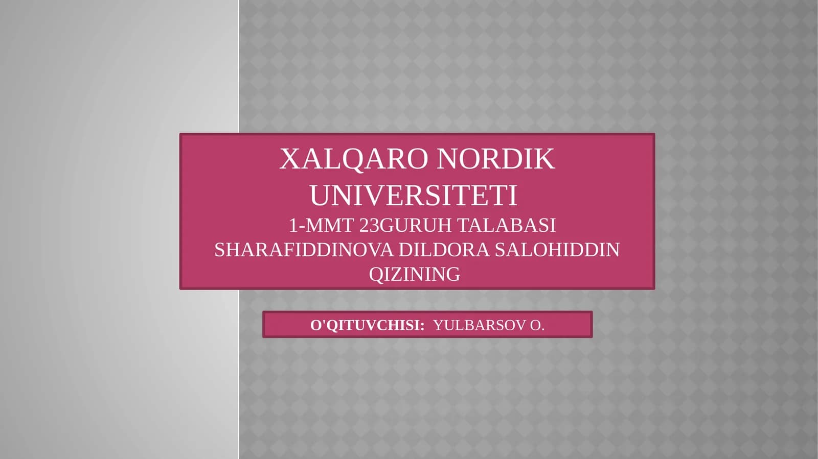 XALQARO NORDIK UNIVERSITETI