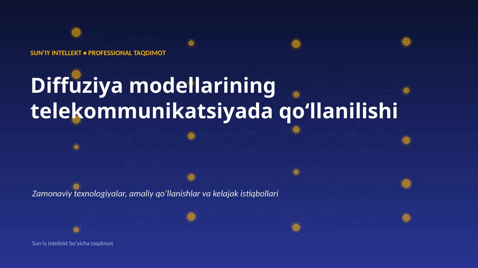 Diffuziya modellarining telekommunikatsiyada qoʻllanilishi