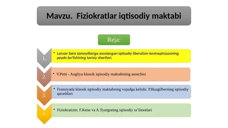 Fiziokratlar iqtisodiy maktabi